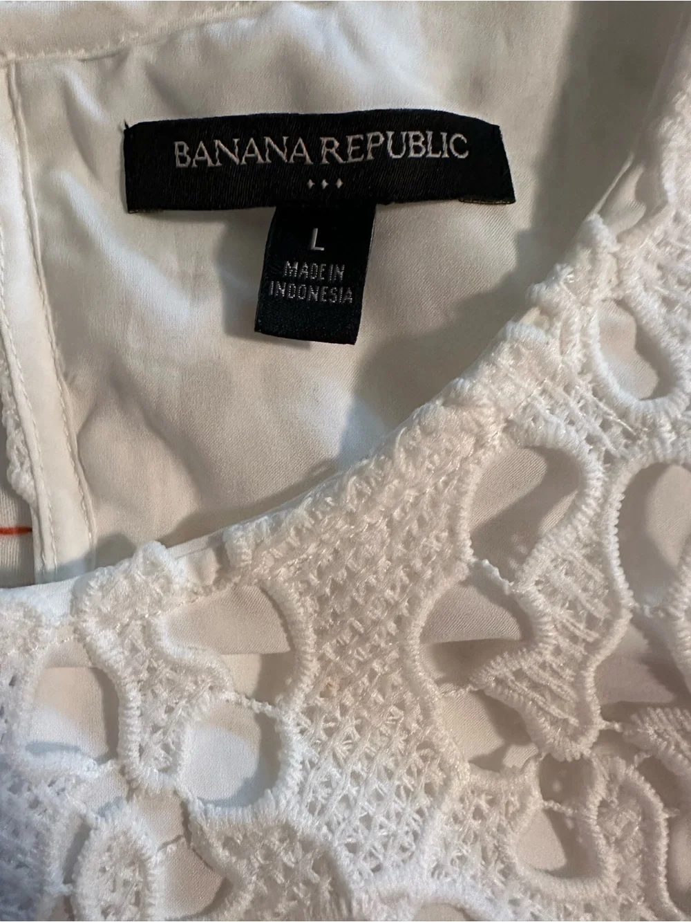 Banana Republic White Crochet Lace Top